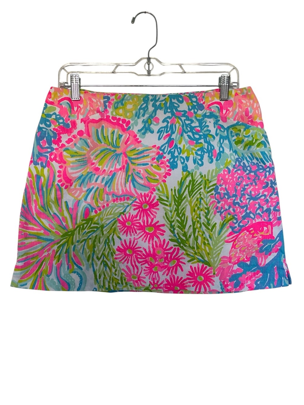 Lilly Pulitzer Floral Print Mini Skirt in Pink & Green Size/6